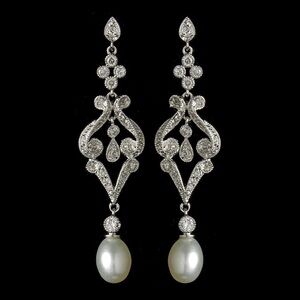 Elegant Silver and Pearl Drop Earrings